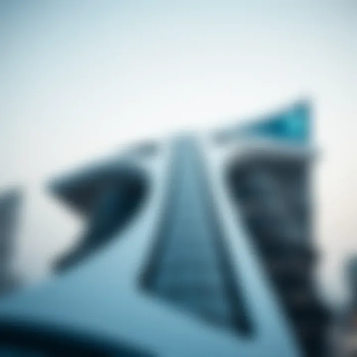 Close-up of the innovative design features of Adex Tower