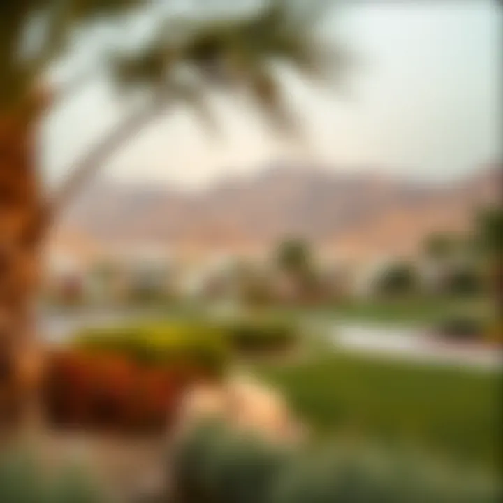 Serene Landscapes of Al Dana Beautiful landscaping in Al Dana Compound