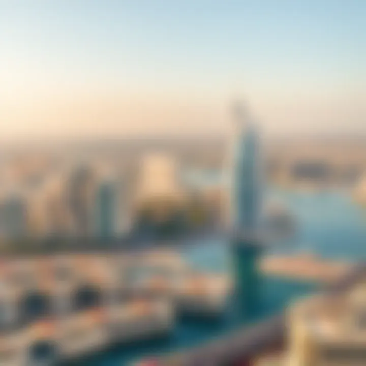 Panoramic View of Dubai with Al Durrah Building Panoramic view of the Dubai skyline including Al Durrah Building