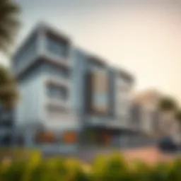 Exterior view of Al Ferdous Building showcasing modern architecture