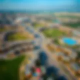 Aerial view of Al Rashidiya, showcasing its residential layout and green spaces