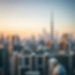 Aerial view of Dubai's skyline showcasing various apartment complexes