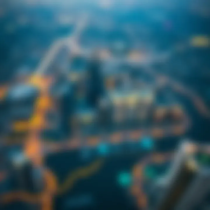 Aerial view of Dubai skyline featuring Azizi Developments projects