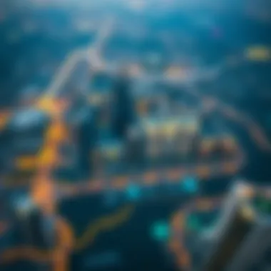 Aerial View of Dubai Skyline Aerial view of Dubai skyline featuring Azizi Developments projects
