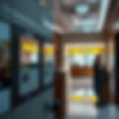 Currency exchange office interior