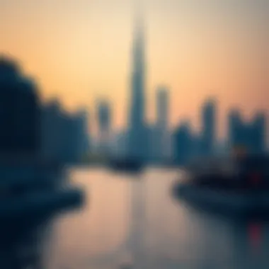 Dubai Skyline Featuring Burj Royale View of the Dubai skyline highlighting Burj Royale's location.