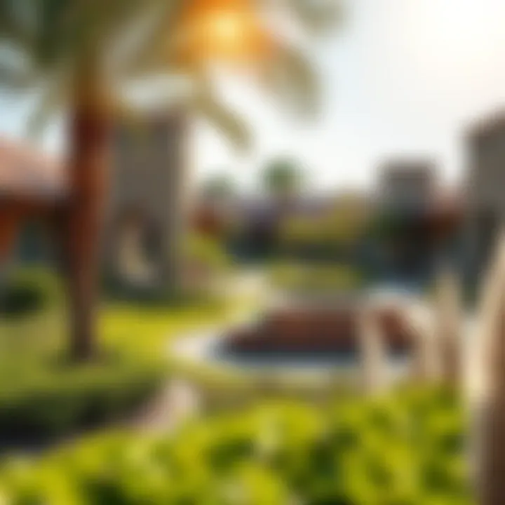 Landscaped Gardens of California Village Beautiful landscaped gardens and green spaces in California Village