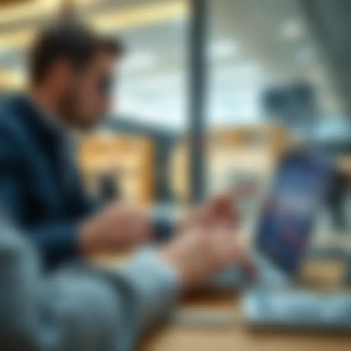 Navigating Online Banking Services User navigating an online banking application