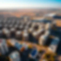 Aerial view of Al Nahda 1 showcasing residential and commercial buildings