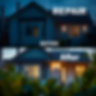 Home Repair Transformation Before and after images of a home repair