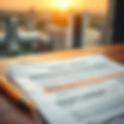 A detailed view of a tenancy contract with key sections highlighted
