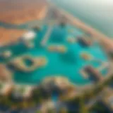 Stunning aerial view of Damac Lagoon showcasing its unique architecture and design