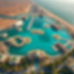 Stunning aerial view of Damac Lagoon showcasing its unique architecture and design