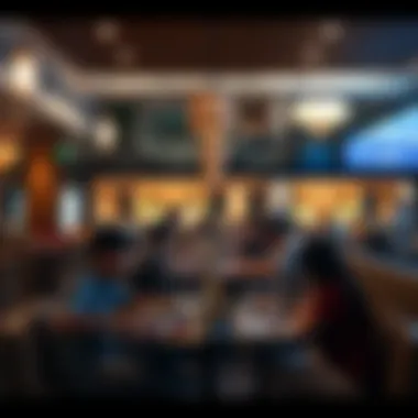 A cozy dining atmosphere with families enjoying meals together