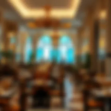 Elegant Restaurant Ambiance An elegant restaurant interior highlighting the ambiance of Ibn Battuta Mall