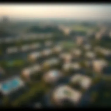 Breathtaking Aerial View of Dubai Hills Estate Aerial view of Dubai Hills showcasing its greenery