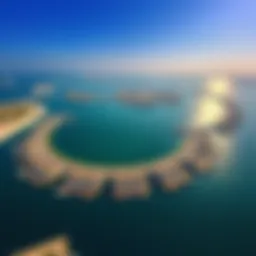 Aerial view of Palm Jumeirah showcasing its unique shape and luxurious villas