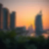 Stunning view of Beach Isle's architecture against the sunset
