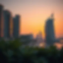 Stunning view of Beach Isle's architecture against the sunset