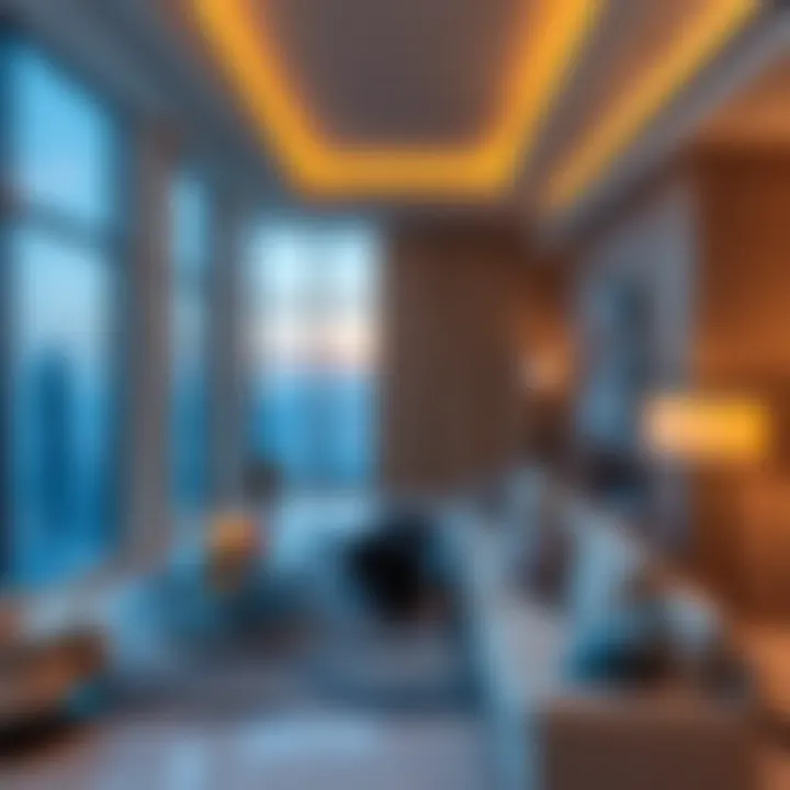 Luxurious Interior of Empire Heights Interior shot of a luxurious apartment featuring contemporary furnishings and breathtaking views.