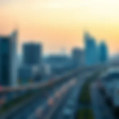 Scenic View of Sheikh Zayed Road Scenic view of Sheikh Zayed Road with hotels