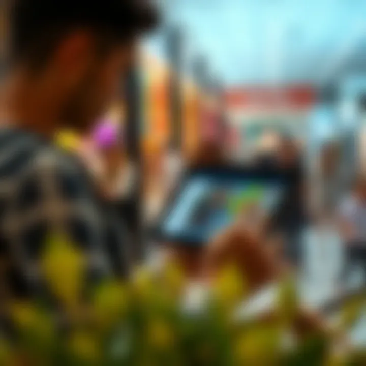Convenient Online Shopping in Dubai A shopper browsing through an online shopping platform on a tablet