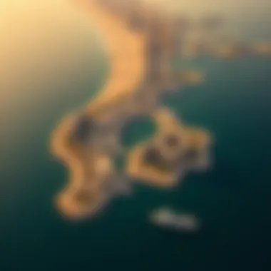 Coastal Beauty of Al Sufouh Aerial view of Al Sufouh's coastline, emphasizing its geographical significance