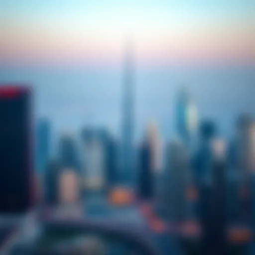 A panoramic view of Dubai's skyline showcasing iconic buildings