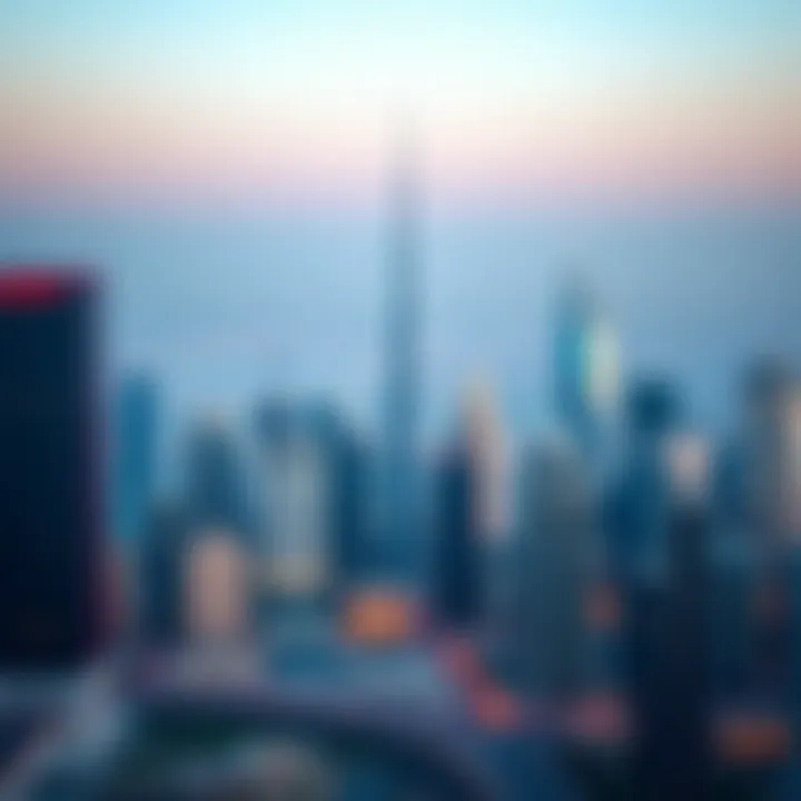 A panoramic view of Dubai's skyline showcasing iconic buildings