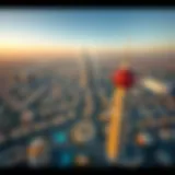 Aerial Perspective of Almas Tower and Surroundings Aerial view of Almas Tower