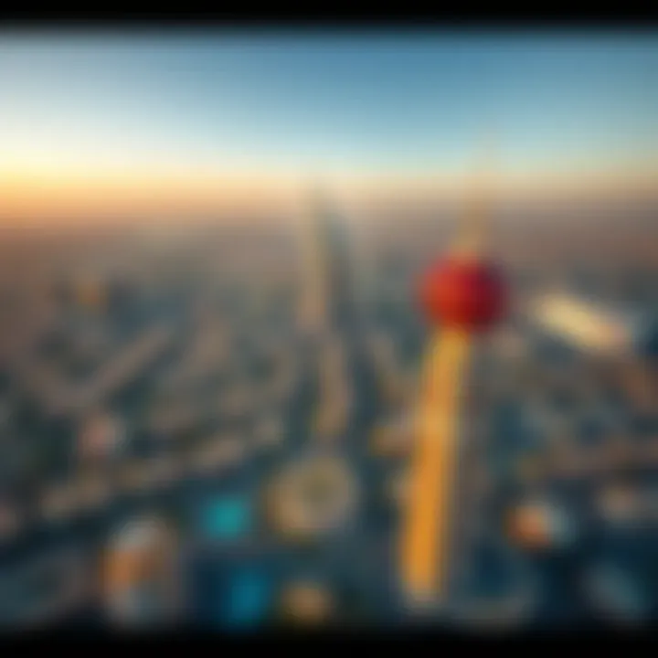 Aerial Perspective of Almas Tower and Surroundings Aerial view of Almas Tower