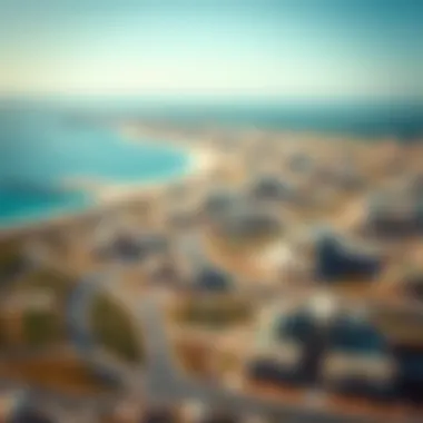 Overview of Amwaj Real Estate Landscape Aerial view of the Amwaj real estate market