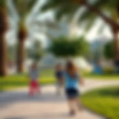 Family-Friendly Atmosphere in Barsha Park Children playing in the park