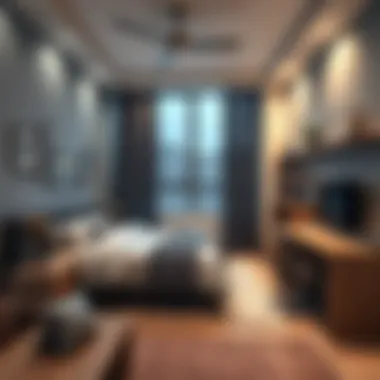 Modern Style Boys' Bedroom A stylish and organized boys' room with modern furniture and personalized decor elements