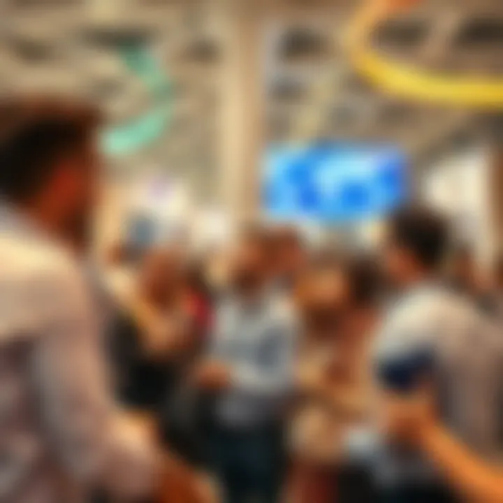 A diverse group of professionals networking at Expo Dubai