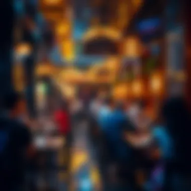 Vibrant Dining Scene Vibrant atmosphere of a bustling restaurant