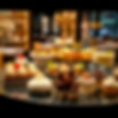 Decadent Dessert Showcase Diverse selection of desserts on a table
