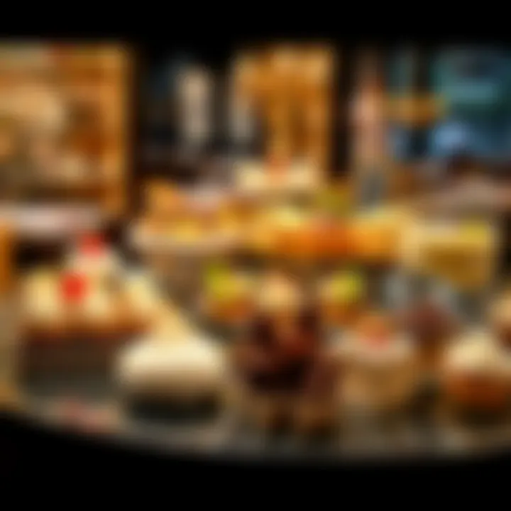 Decadent Dessert Showcase Diverse selection of desserts on a table