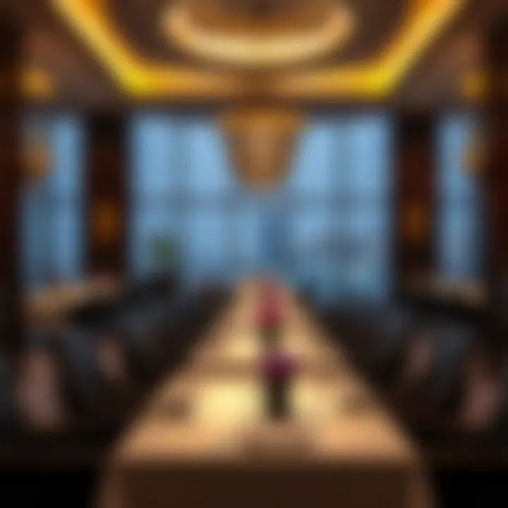 Sophisticated Dining Ambiance Elegant dining setup in a luxury restaurant
