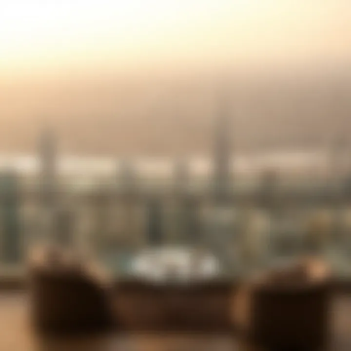 Breathtaking Views from Damac Maison Prive Panoramic view of Dubai skyline from Damac Maison Prive