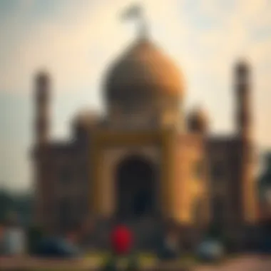 Historical Landmark Celebrating Eid Historical landmark adorned for Eid festivities
