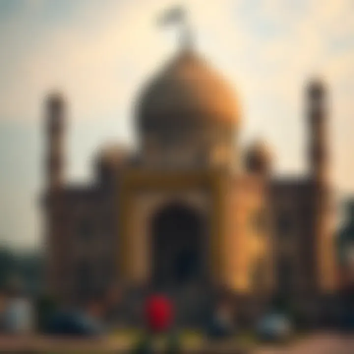 Historical Landmark Celebrating Eid Historical landmark adorned for Eid festivities