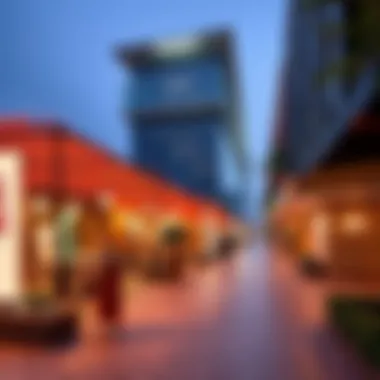 Cultural Scene: Art Installations at DIFC Gate Village Vibrant cultural scene at DIFC Gate Village showcasing art installations.