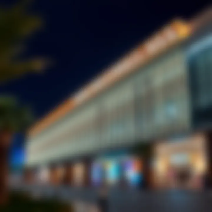 Dubai Hills Mall Exterior Exterior view of Dubai Hills Mall showcasing modern architecture