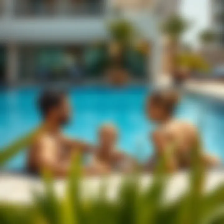 Family Fun: Creating Memories Poolside Family enjoying a sunny day by the poolside