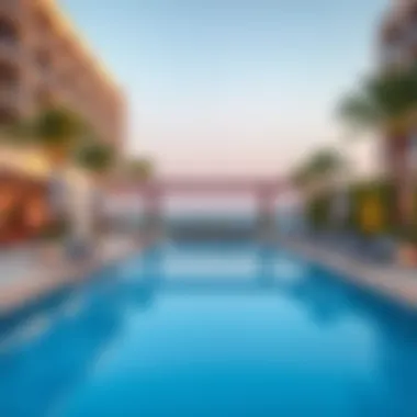 Relaxation and Recreation Facilities Swimming pool and outdoor amenities at a long-term stay hotel.