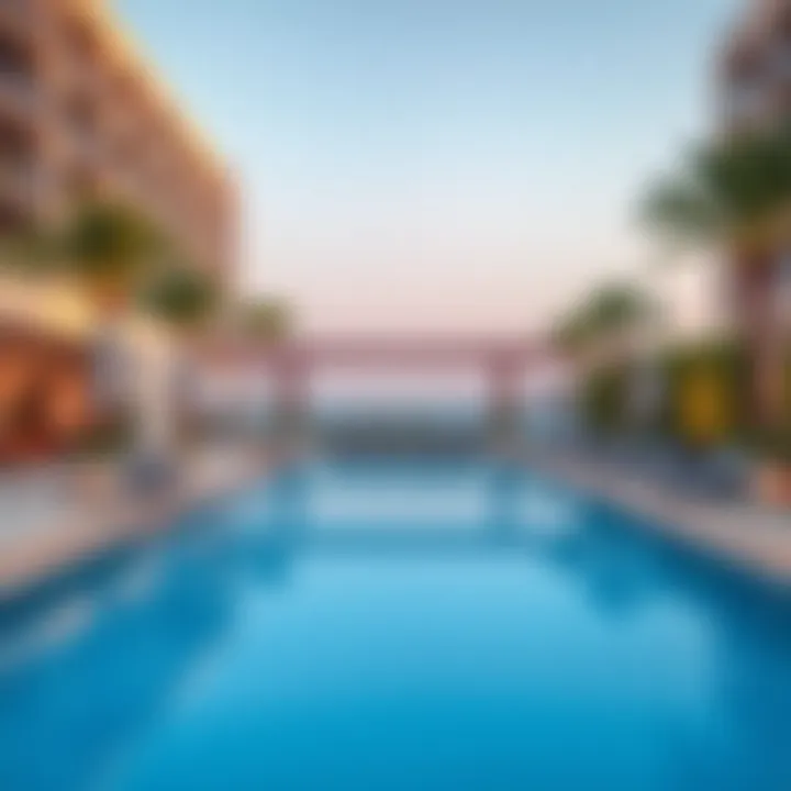 Relaxation and Recreation Facilities Swimming pool and outdoor amenities at a long-term stay hotel.