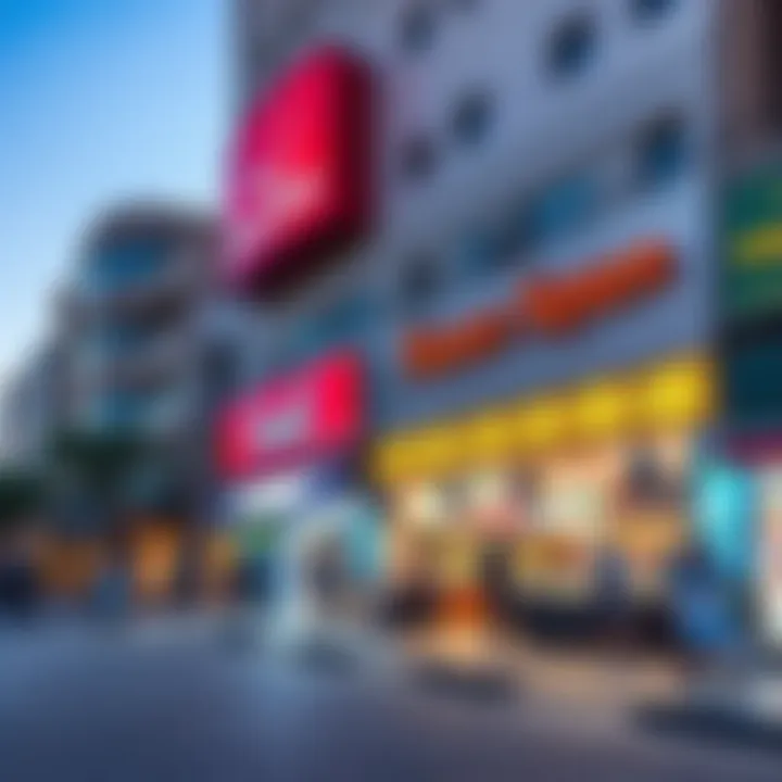 Vibrant street scene in Nasser Square highlighting local amenities