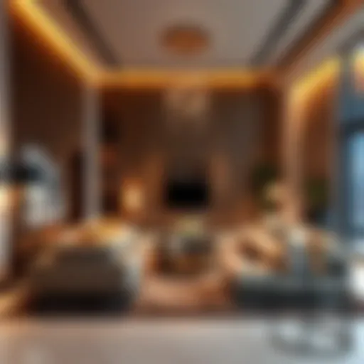 Luxurious hotel apartment living room in Dubai