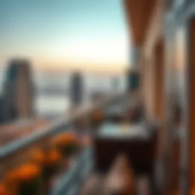 Stunning View from a Hotel Apartment Balcony in Dubai Stunning view from a hotel apartment balcony in Dubai
